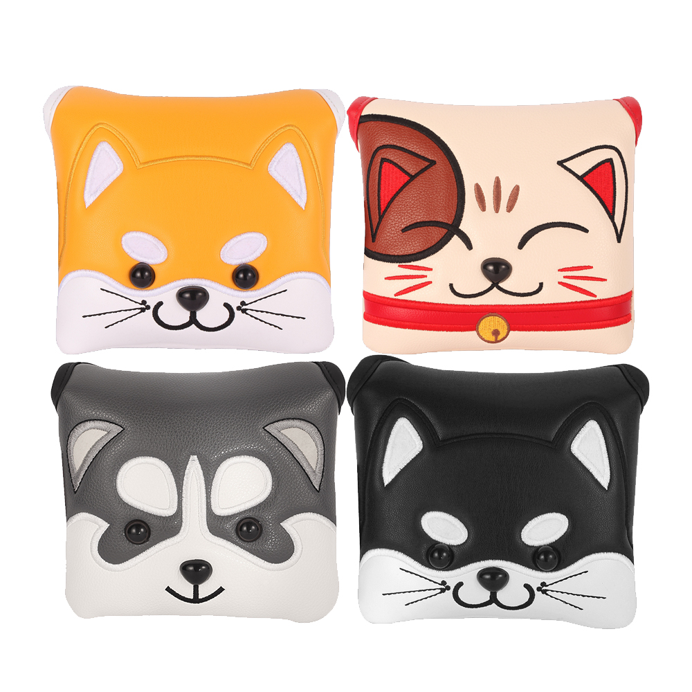 Putter Mallet Blade - Cute Dog Cat Synthetic Leather Embroider