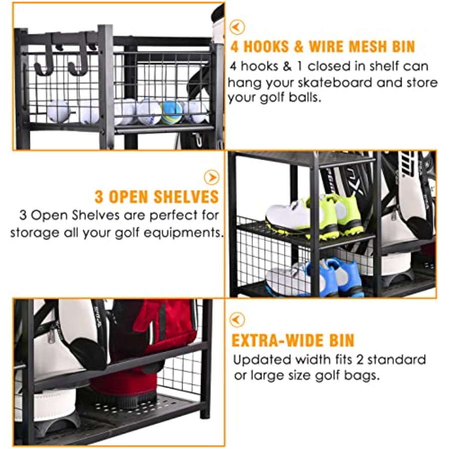 Golf Bag Garage Storage Organi - Golf Equipment Garage Organizer ulasan dan harga