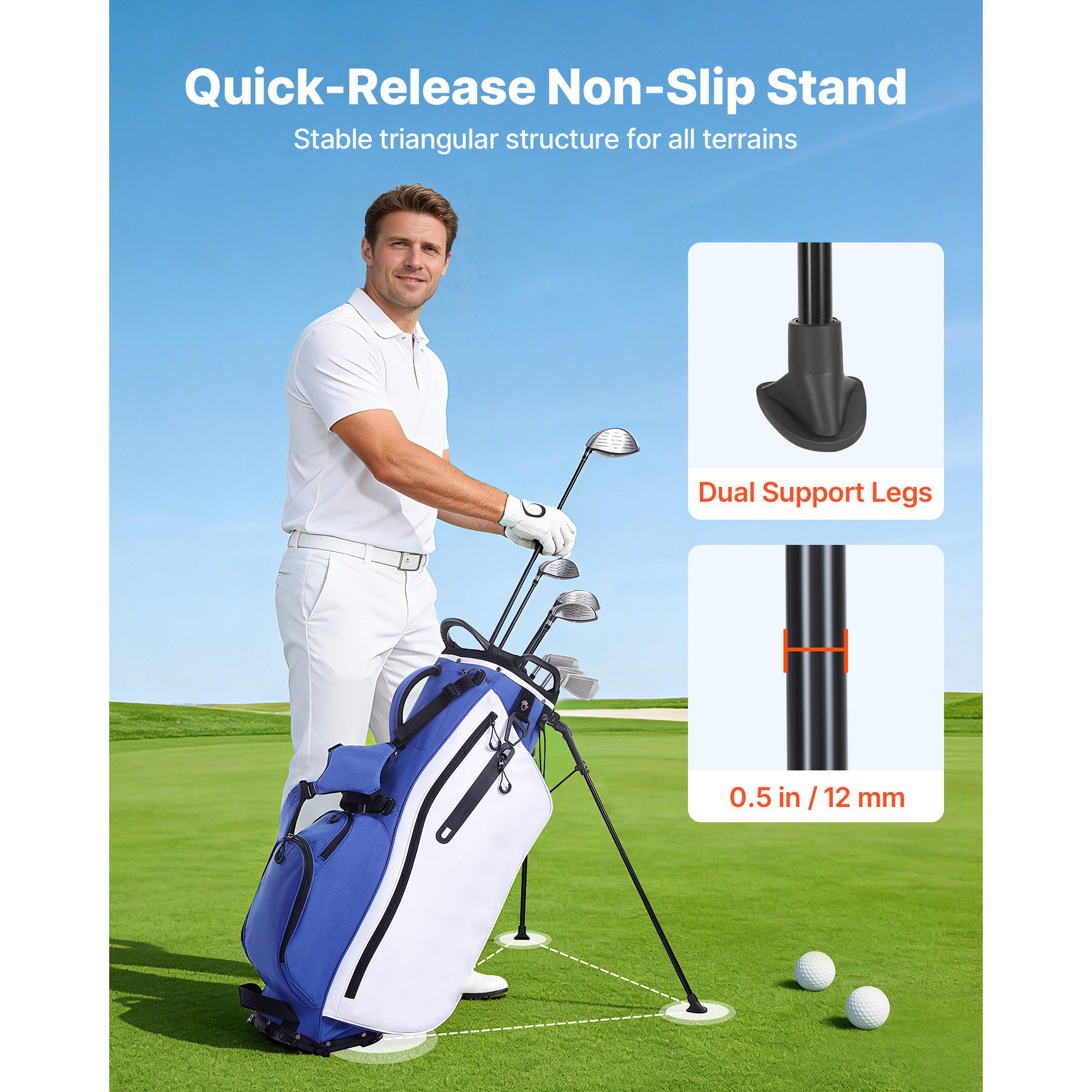 Golf Cart Bag, 7 Way Top Divid - Golf Bag Stand Cart ulasan dan harga