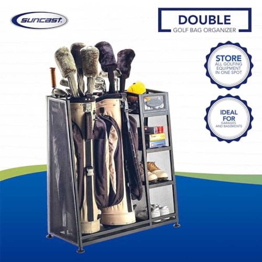 Heavy-duty metal golf bag and  - Golf Equipment Garage Organizer ulasan dan harga