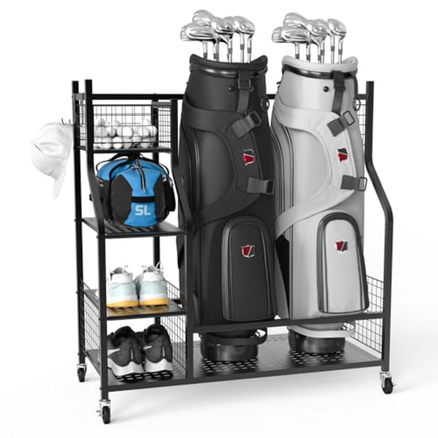 Golf Bag Storage Garage Organi - Golf Equipment Garage Organizer ulasan dan harga