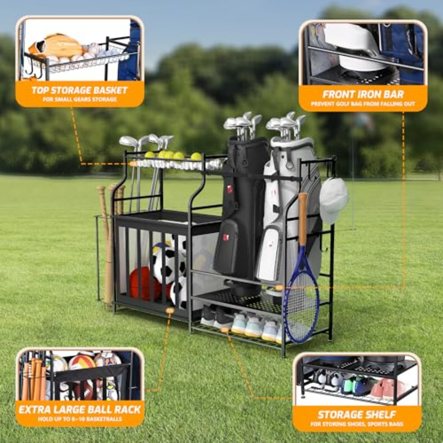 Sports Equipment Organizer Rac - Golf Equipment Garage Organizer ulasan dan harga