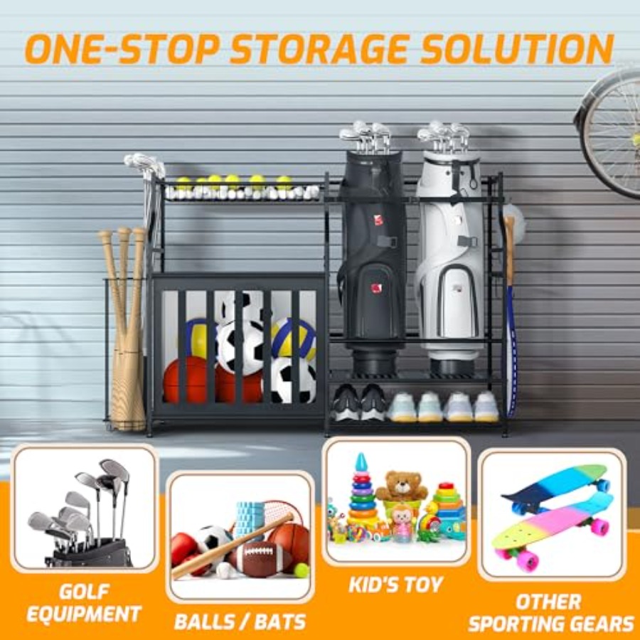 Sports Equipment Organizer Rac - Golf Equipment Garage Organizer ulasan dan harga