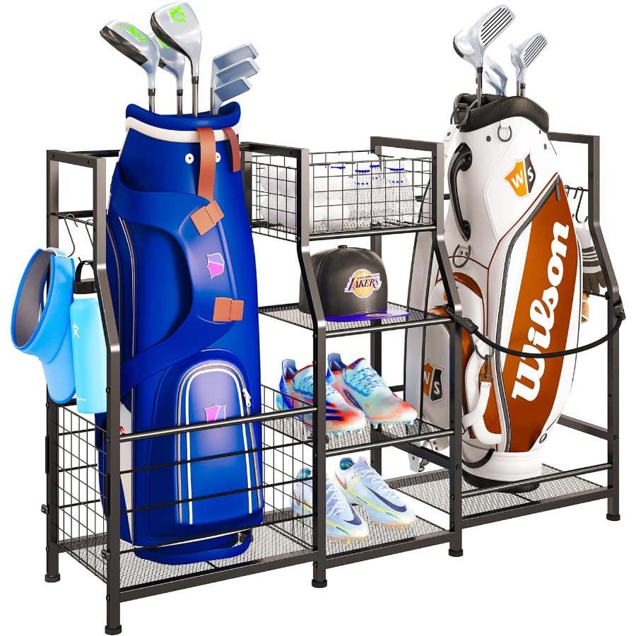 Golf Bag Stand Garage Storage  - Golf Equipment Garage Organizer ulasan dan harga
