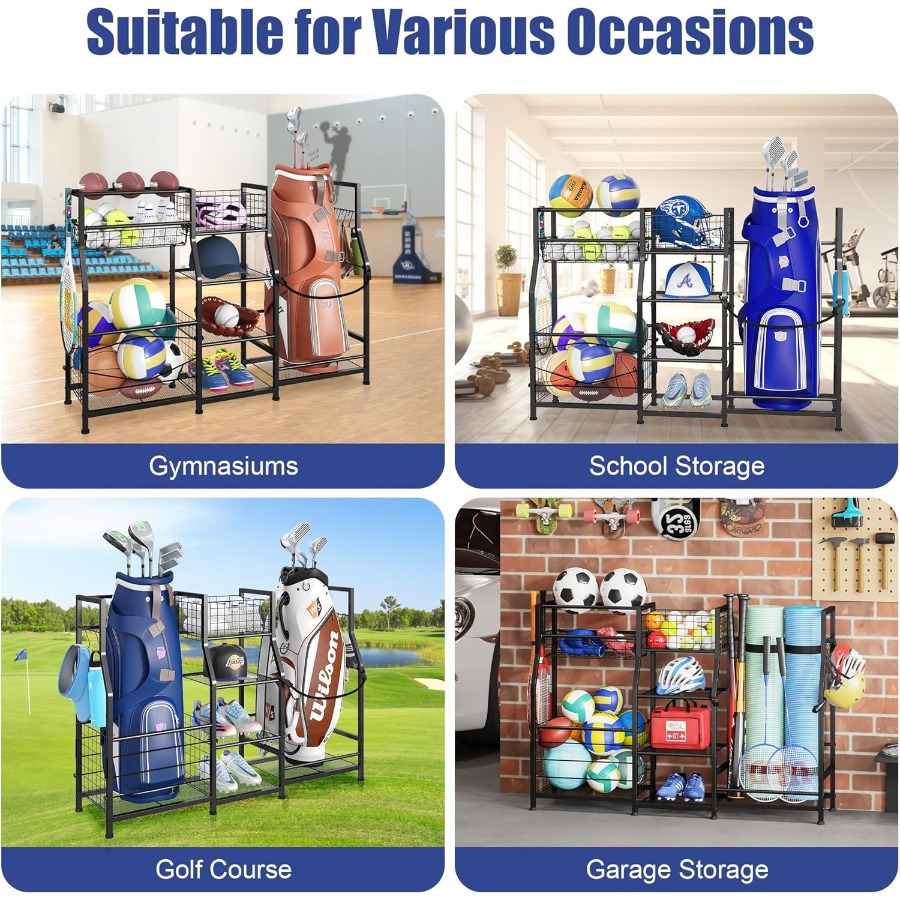 Golf Bag Stand Garage Storage  - Golf Equipment Garage Organizer ulasan dan harga