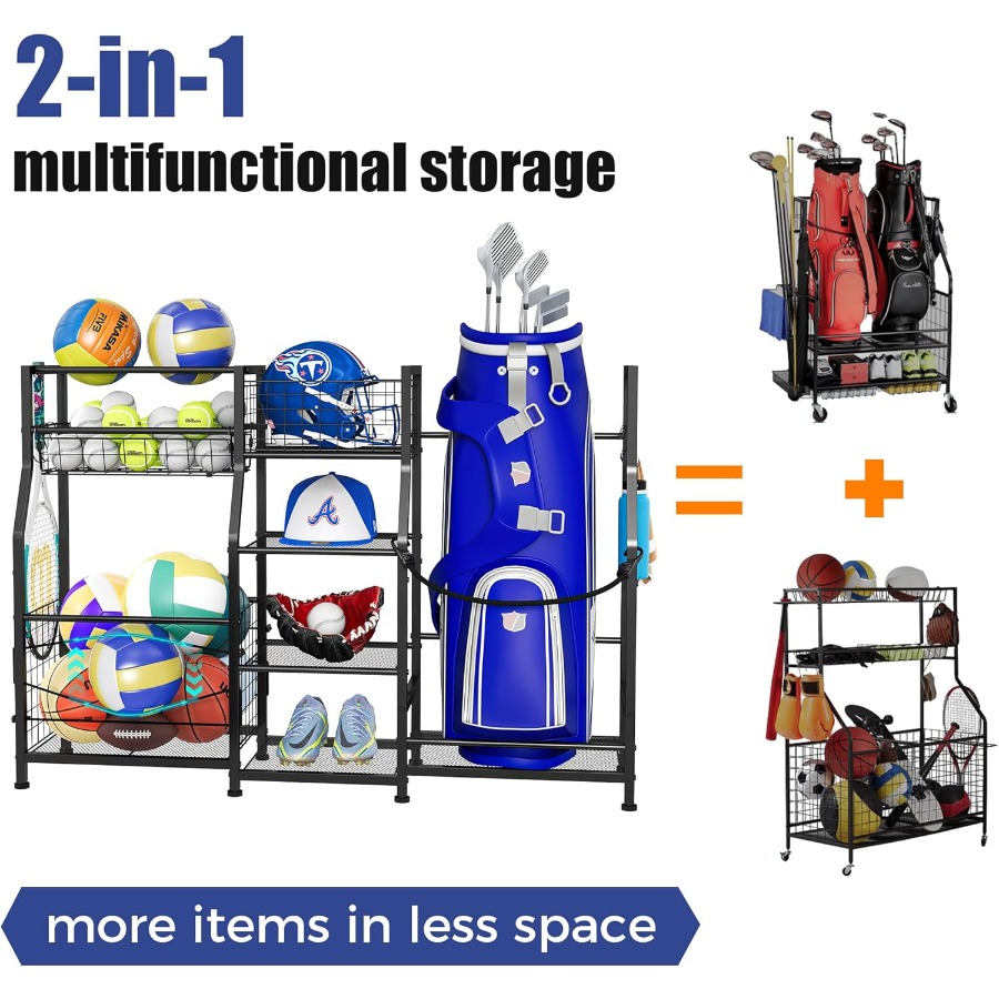 Golf Bag Stand Garage Storage  - Golf Equipment Garage Organizer ulasan dan harga