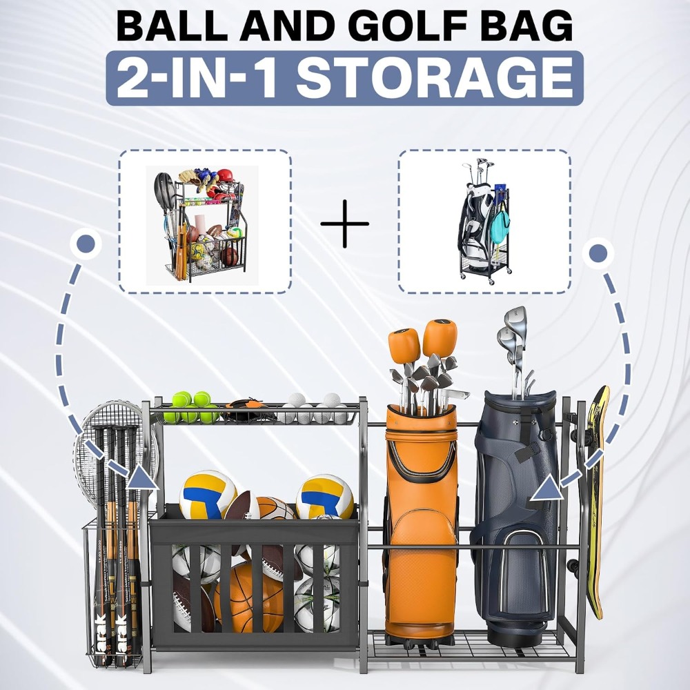 Garage Sports Equipment Organi - Golf Equipment Garage Organizer ulasan dan harga