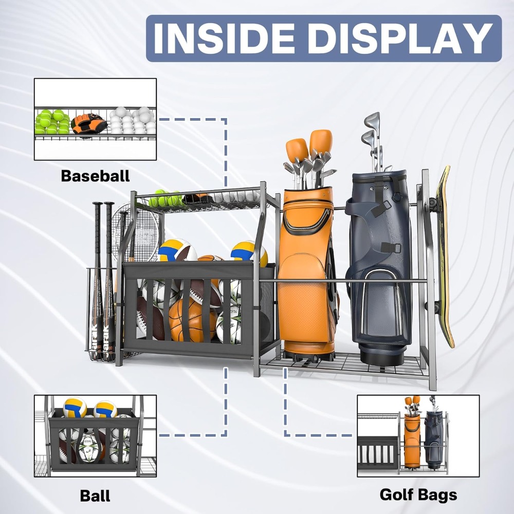 Garage Sports Equipment Organi - Golf Equipment Garage Organizer ulasan dan harga