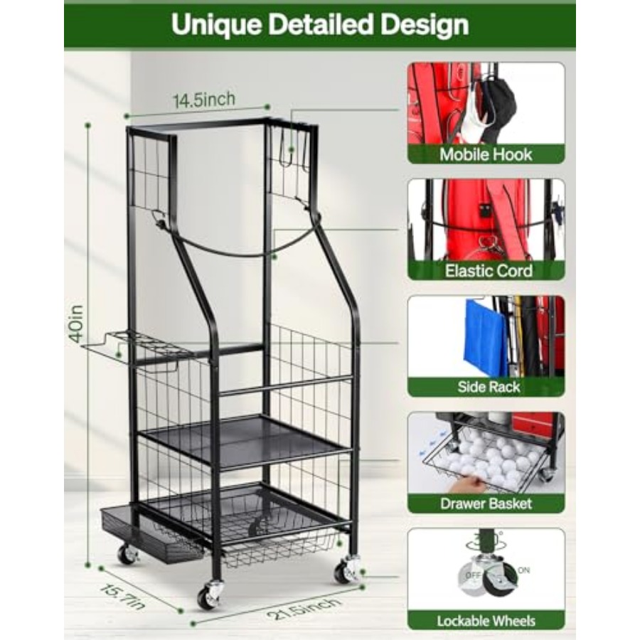 Golf Bags Storage Garage Organ - Golf Equipment Garage Organizer ulasan dan harga