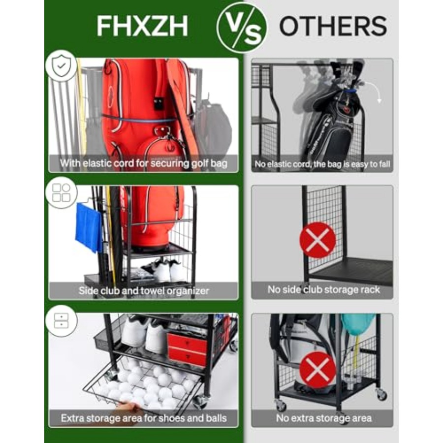 Golf Bags Storage Garage Organ - Golf Equipment Garage Organizer ulasan dan harga