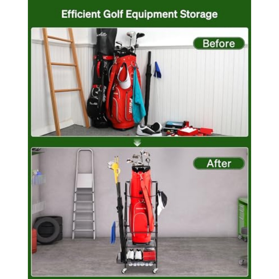 Golf Bags Storage Garage Organ - Golf Equipment Garage Organizer ulasan dan harga