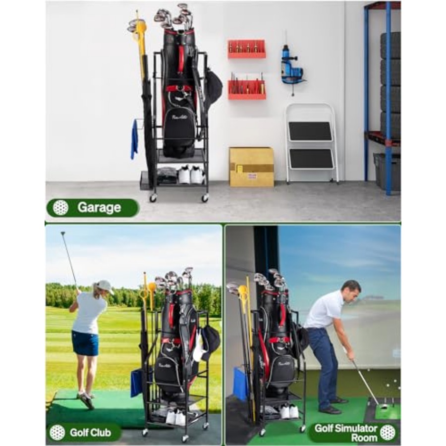 Golf Bags Storage Garage Organ - Golf Equipment Garage Organizer ulasan dan harga