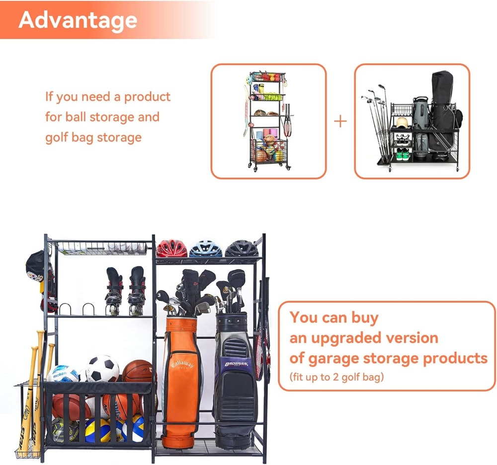 Garage Sports Equipment Organi - Golf Equipment Garage Organizer ulasan dan harga