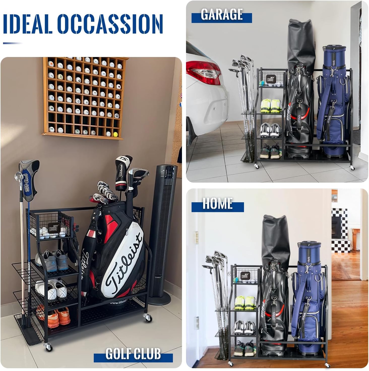Golf Storage Garage Organizer, - Golf Equipment Garage Organizer ulasan dan harga