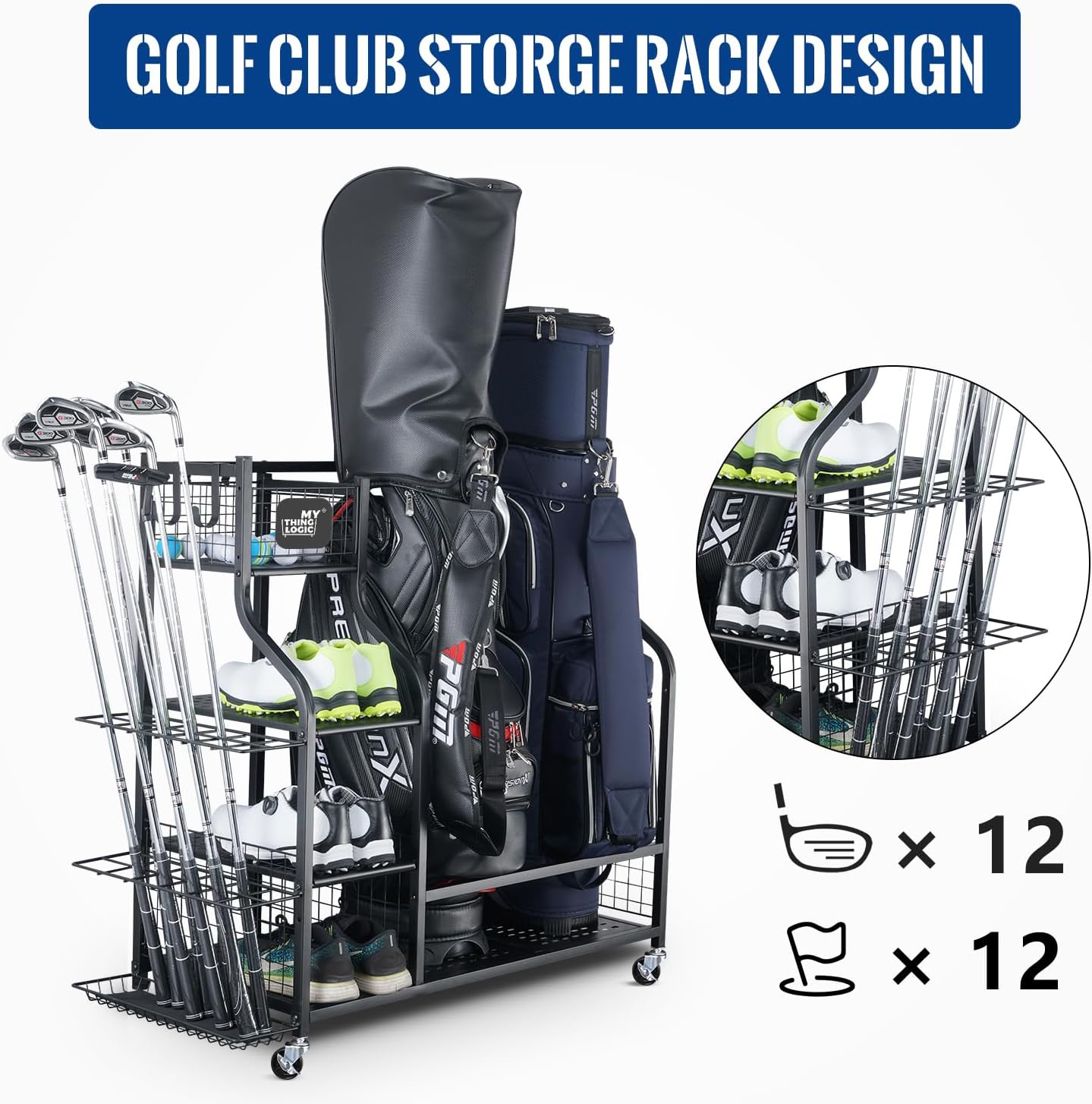 Golf Storage Garage Organizer, - Golf Equipment Garage Organizer ulasan dan harga