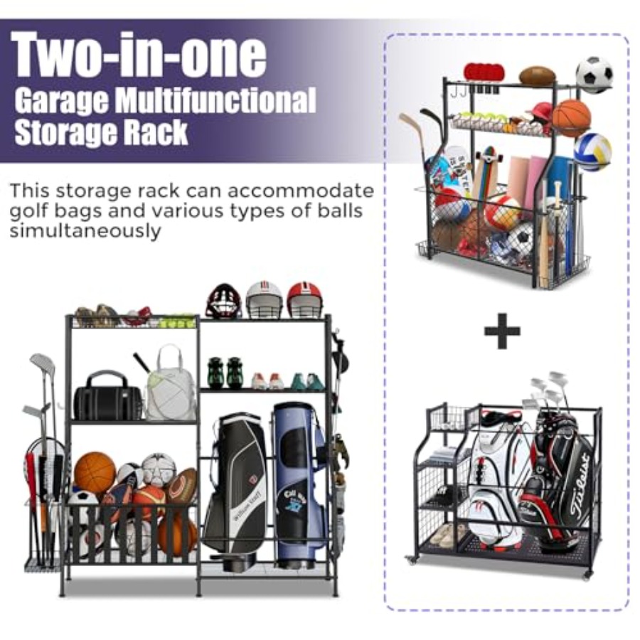 Sports Equipment Organizer Hea - Golf Equipment Garage Organizer ulasan dan harga