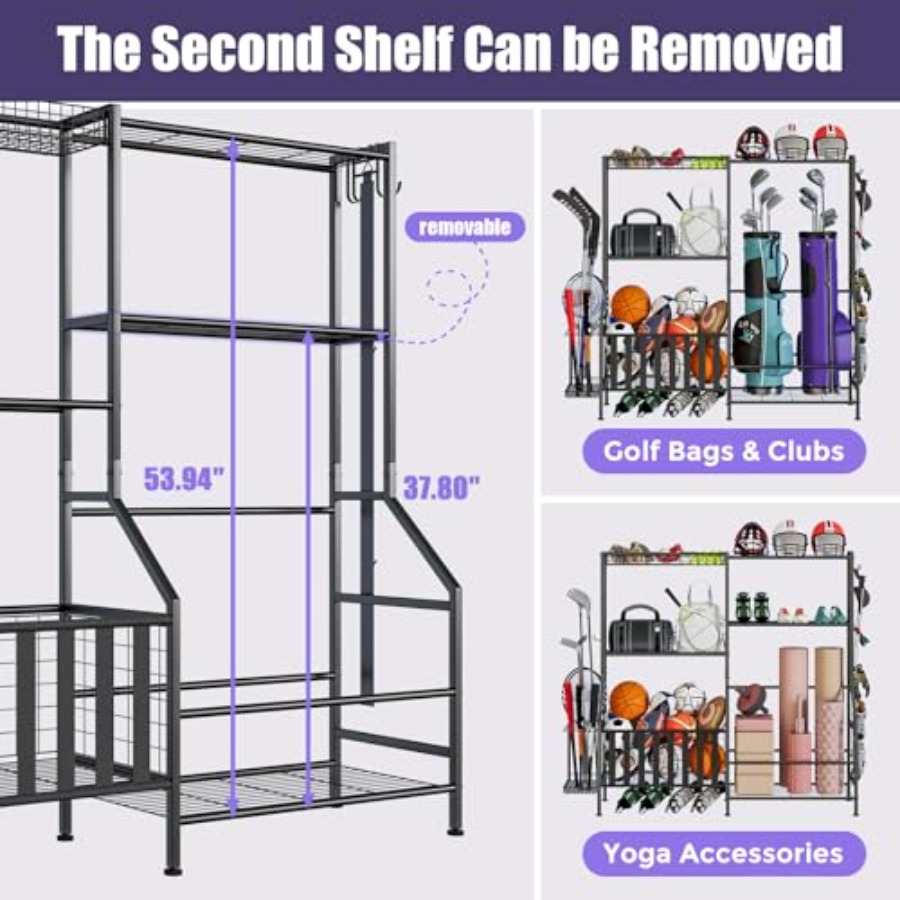 Sports Equipment Organizer Hea - Golf Equipment Garage Organizer ulasan dan harga