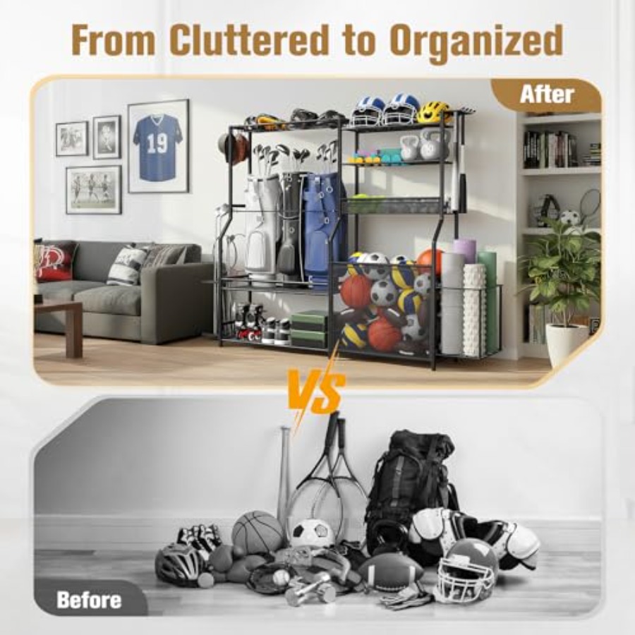 Garage Sports Equipment Organi - Golf Equipment Garage Organizer ulasan dan harga