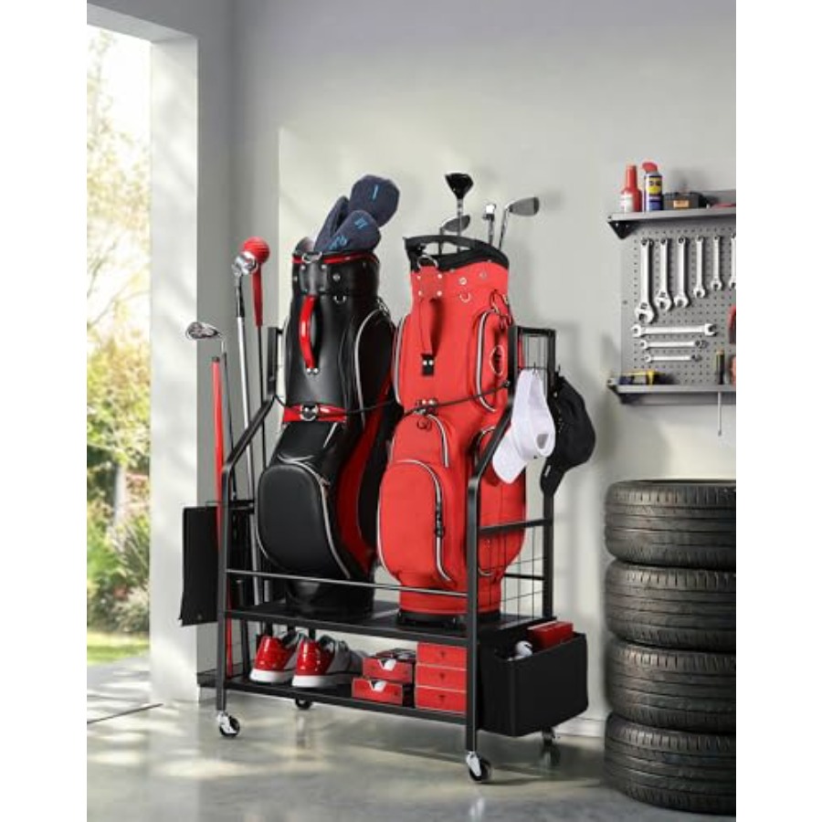 Golf Bag Storage Garage Organi - Golf Equipment Garage Organizer ulasan dan harga