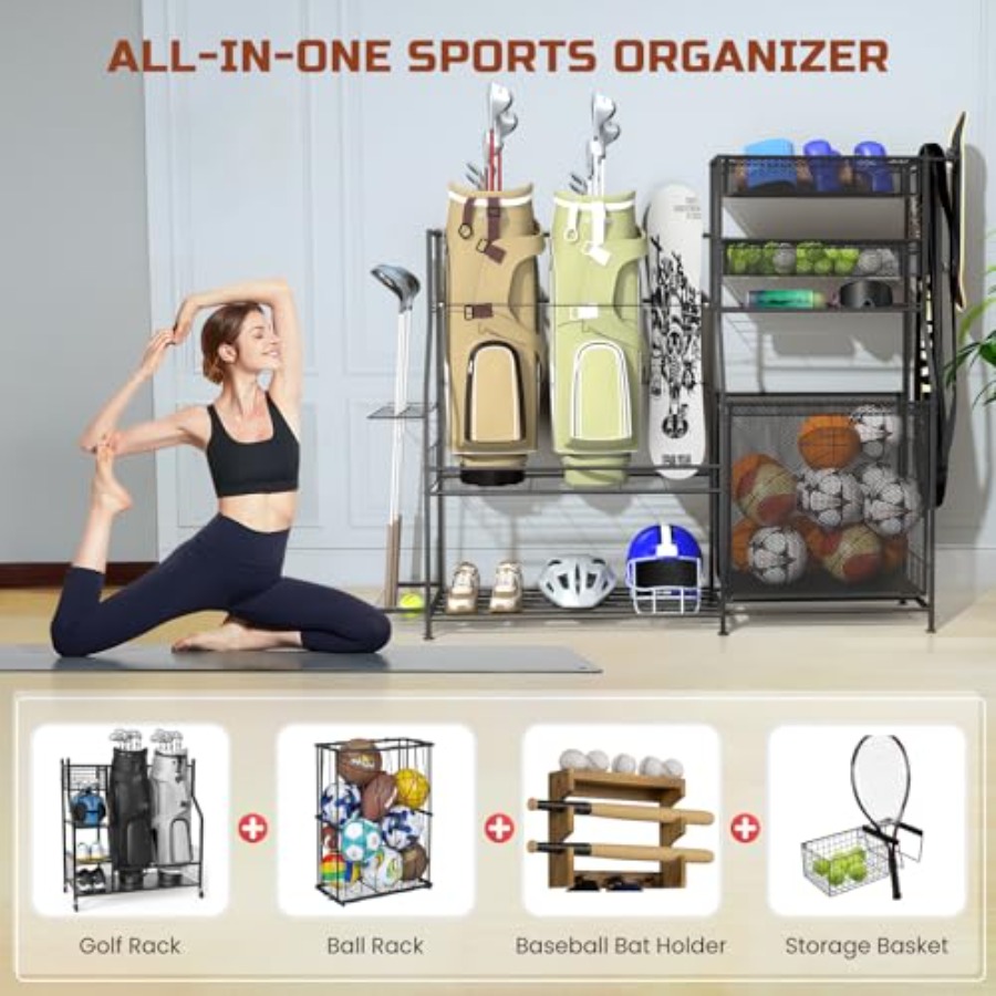Garage Sports Equipment Organi - Golf Equipment Garage Organizer ulasan dan harga
