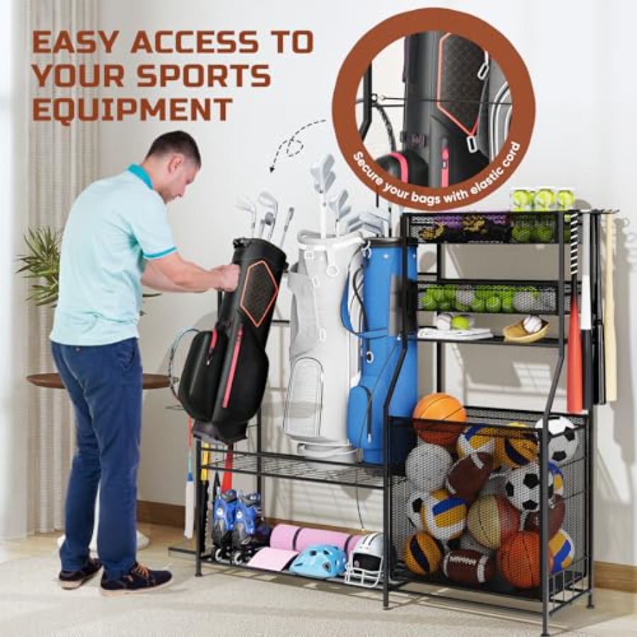 Garage Sports Equipment Organi - Golf Equipment Garage Organizer ulasan dan harga