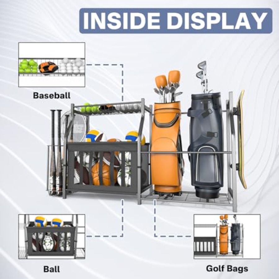 Garage Sports Equipment Organi - Golf Equipment Garage Organizer ulasan dan harga